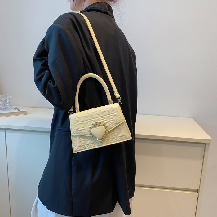 Wholesale Candy-colored heart-shaped lock square shoulder bag