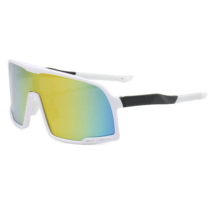 Wholesale New Fashionable Cycling Glasses Outdoor Sports Glasses Integrated Large Frame Sunglasses Colorful Reflective Mercury Sunglasses