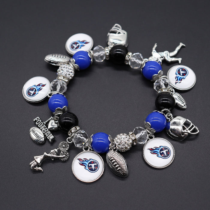 Wholesale Soccer Team Stretch Beaded Bracelet Unisex Steelers Saints