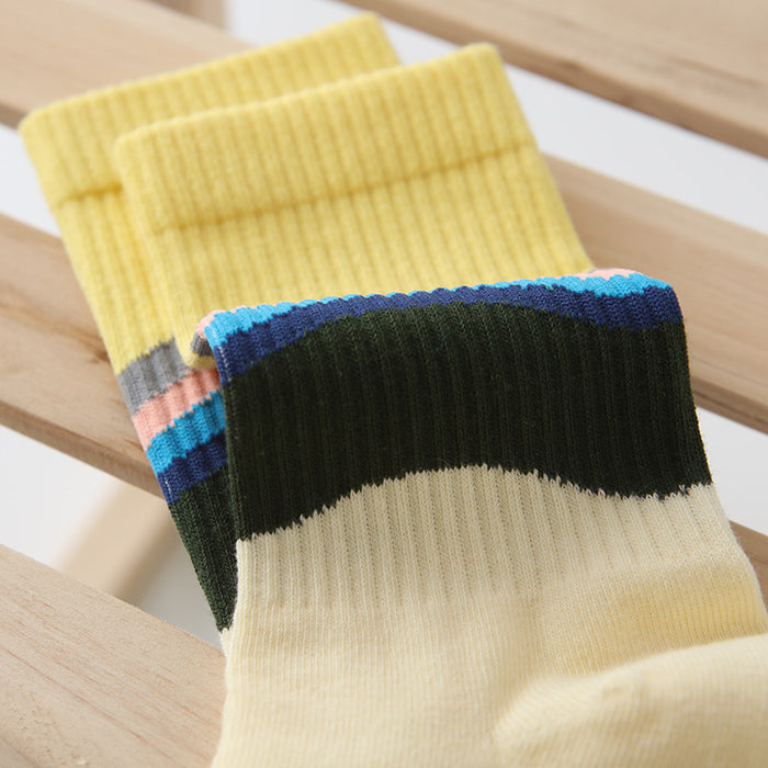 Wholesale Striped Cotton Socks Sweat Absorbent JDC-SK-LuYue004