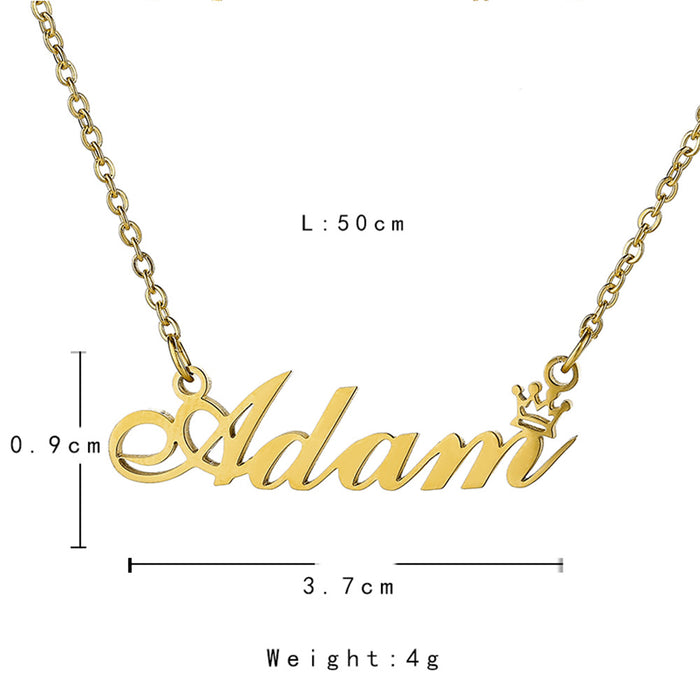 Wholesale Personalized stainless steel necklace, titanium steel letter engraved pendant, collarbone chain