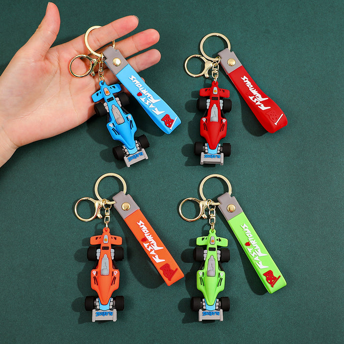 Wholesale Cartoon Racing Car Model Keychain Backpack Pendant Doll Keychains