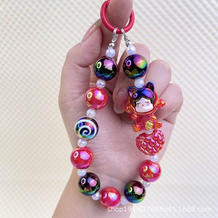 Wholesale Cartoon windmill hand-painted beads mobile phone chain bag decoration pendant accessories mobile phone chain