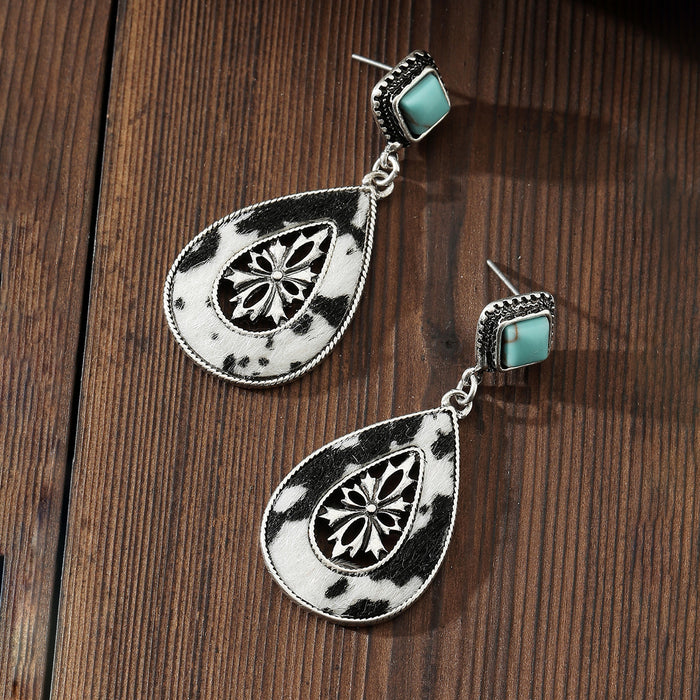 Wholesale Retro Western style turquoise decorative earrings