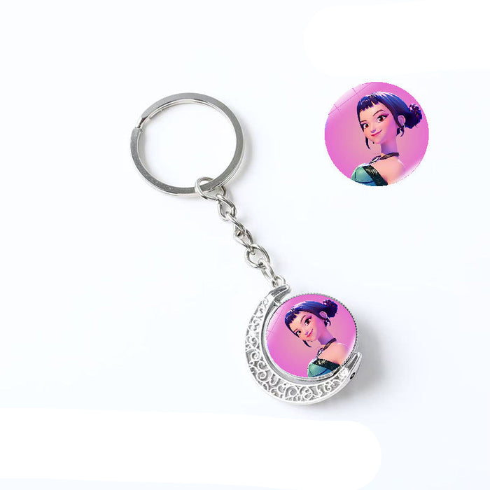 Wholesale Kpop Double-sided rotating pendant keychain