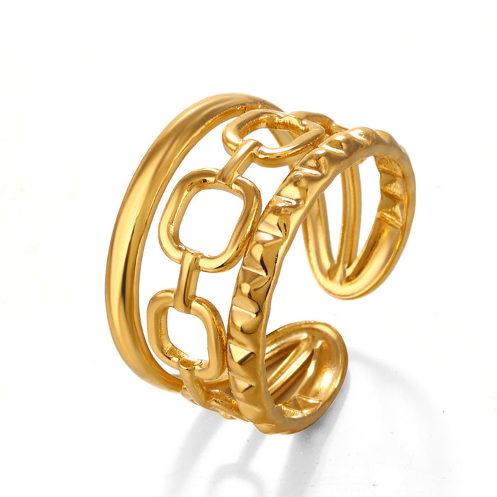 Wholesale ladies Stainless steel Rings Adjustable Gold Plated Rings