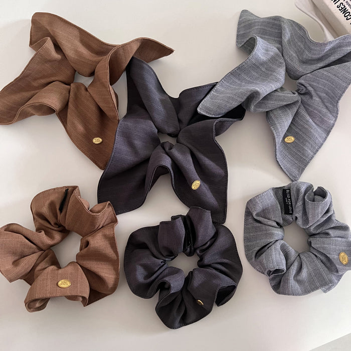 Wholesale Premium Gold Label Striped Square Scarf Hair Hoop Ponytail Disc Hair Headrope Hair Rope Hair Accessories