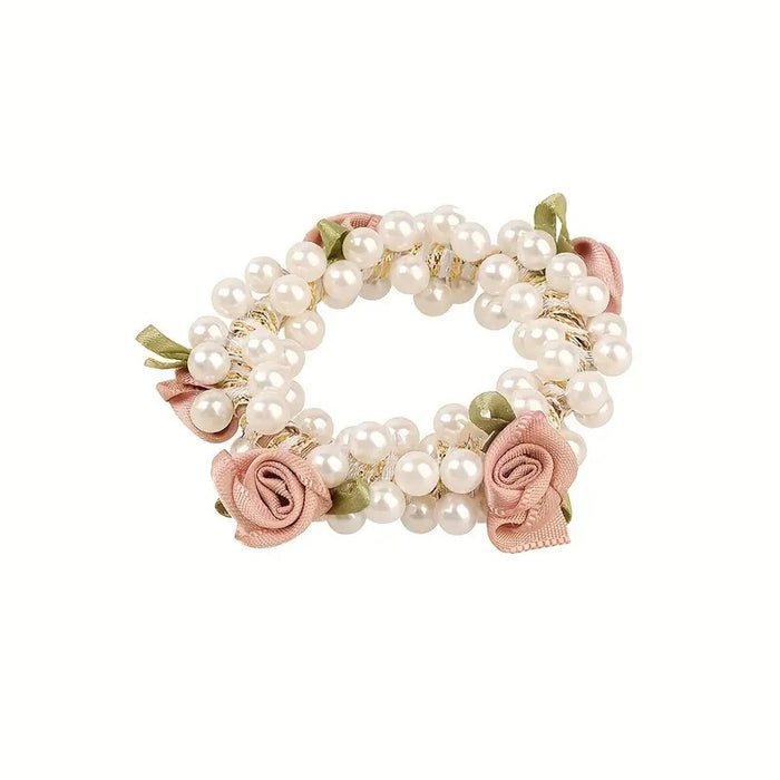 Wholesale Rose Pearl Hair Scrunchies JDC-HS-Zhenr001