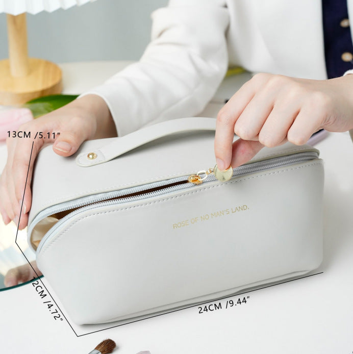 Wholesale Fashionable PU Pillow Bag, Portable Travel Storage Bag, Large Capacity Toilet Bag, Hand Enhancement Makeup Bag