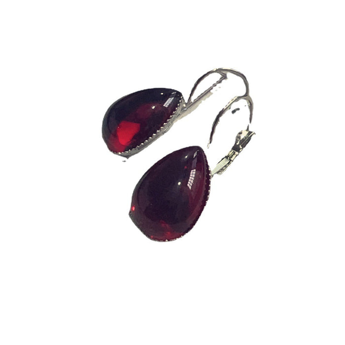 Wholesale Earrings Alloy Retro Dark Red Crystal JDC-ES-AMing006