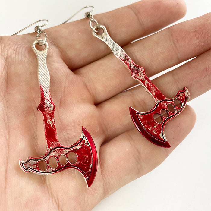 Wholesale 2pcs Halloween Scissors Axe Sharp Knife Alloy Earrings JDC-ES-HeYi108