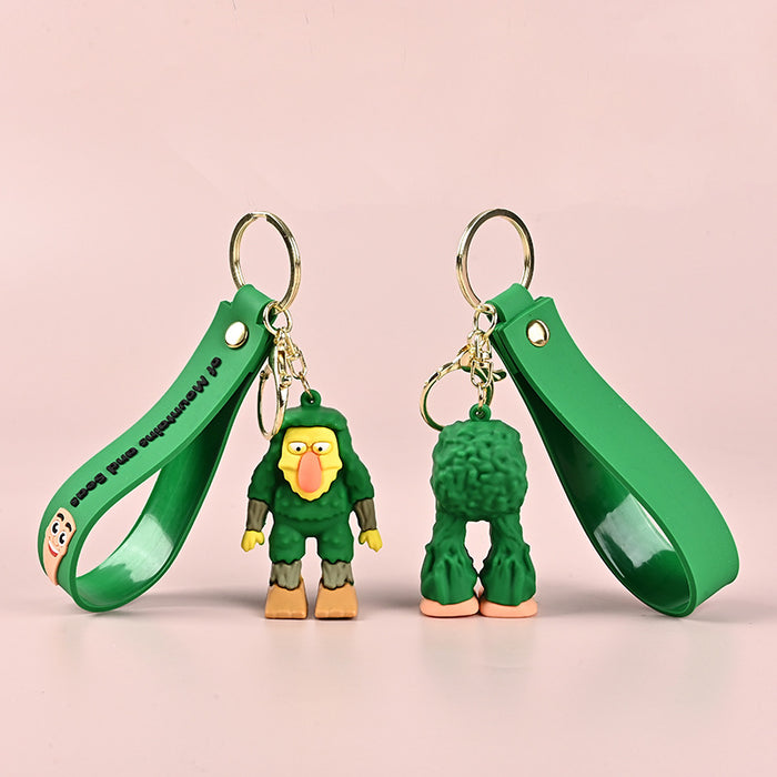 Wholesale Mythical Creatures PVC Keychain Cute Monkey and Banana Design Bag Charm Boutique MOQ≥10
