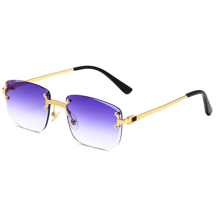 Wholesale  Rimless Trim Spring Foot Sunglasses Women's  Gradient Sunglasses Men's