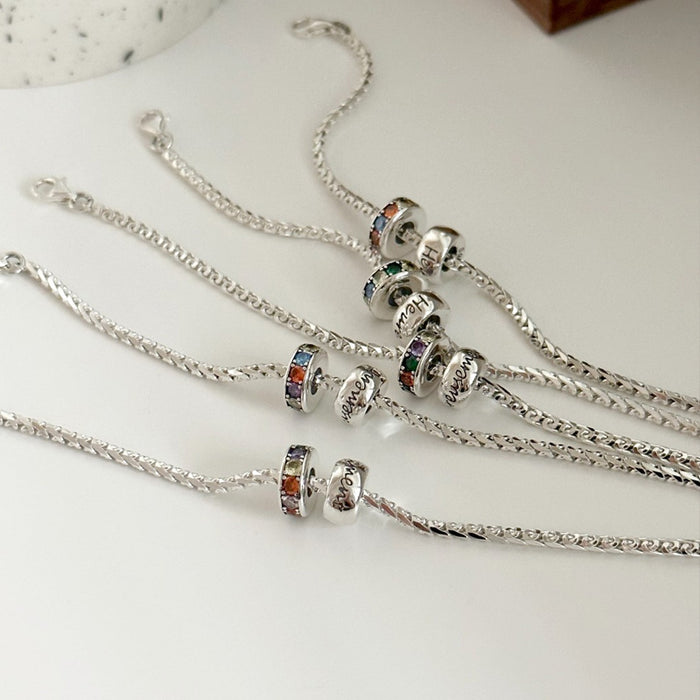 Wholesale colored diamond ring snake bone bracelet