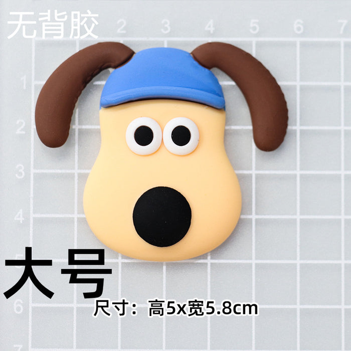 Wholesale 5pcs Cartoon Soft Rubber  Accessories Mobile Phone Shell Patch Hole Shoes Mouthwash Cup Three-dimensional Sticker  Puppy