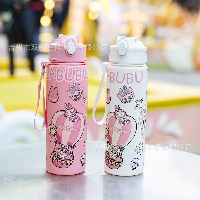 Wholesale Cute Straw Water Cup Cartoon Water Cup with Lanyard