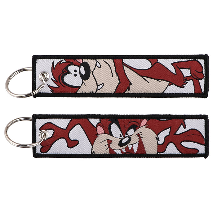 Wholesale Cartoon Cute Capybara Animal Woven Label Lanyard Keychain JDC-KC-KKX005