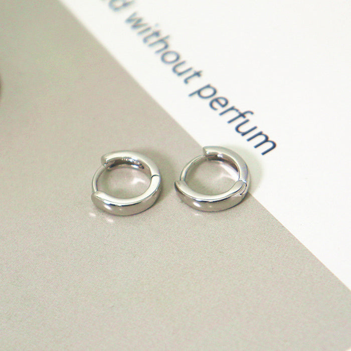 Wholesale Simple and fashionable smooth plain ring earrings, niche, high-end, versatile, geometric circles