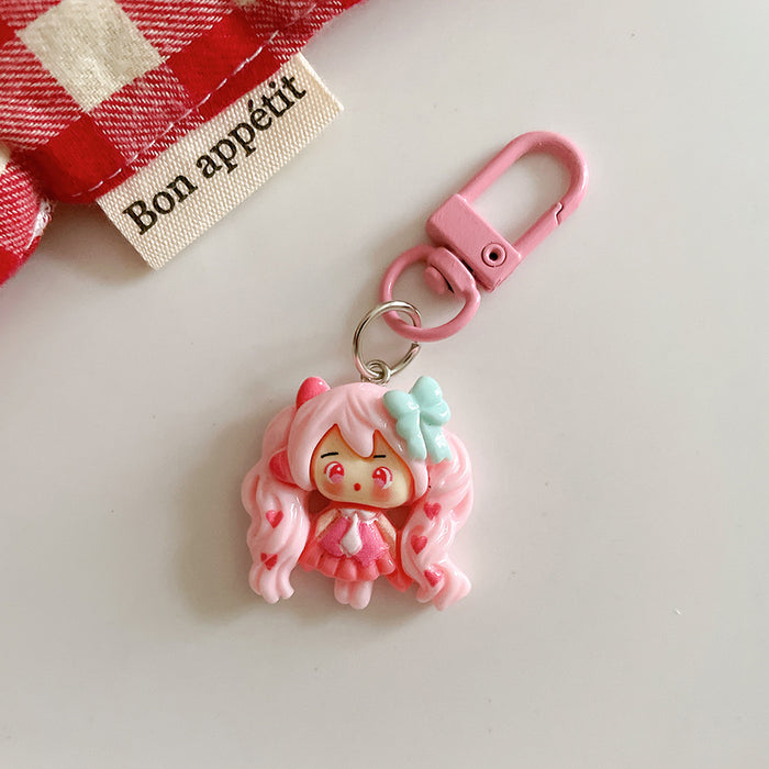 Wholesale Cute cartoon keychain pendant backpack hanging accessory with accessories