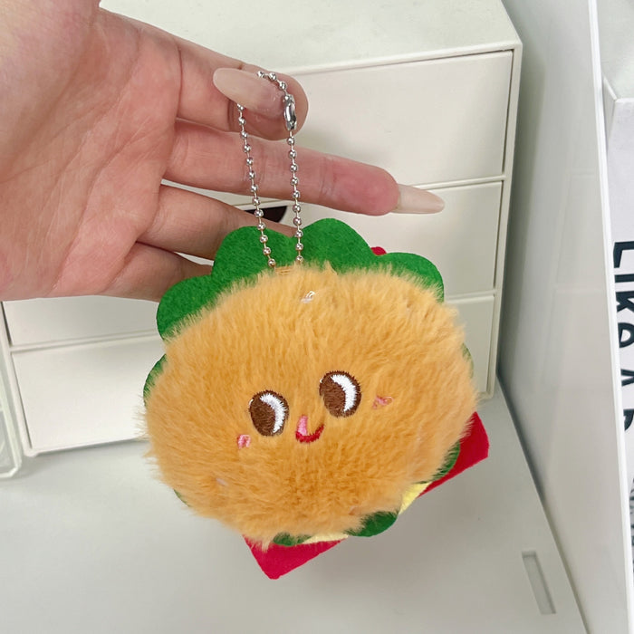 Wholesale Burger pendant accessories keychain cartoon simulation food series doll bag pendant doll machine