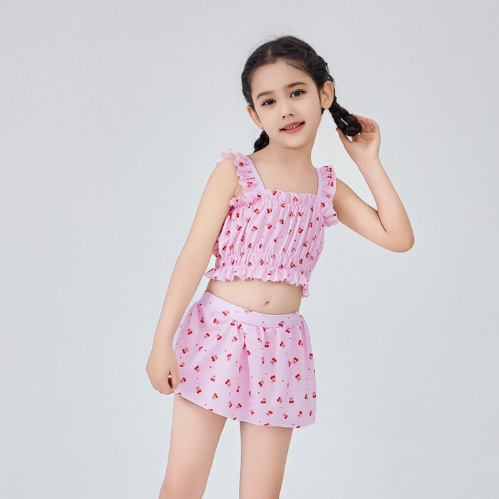 Wholesale New children's swimsuit, girls' hot spring, big children's split cute floral dress, new swimsuit, children's swimsuit