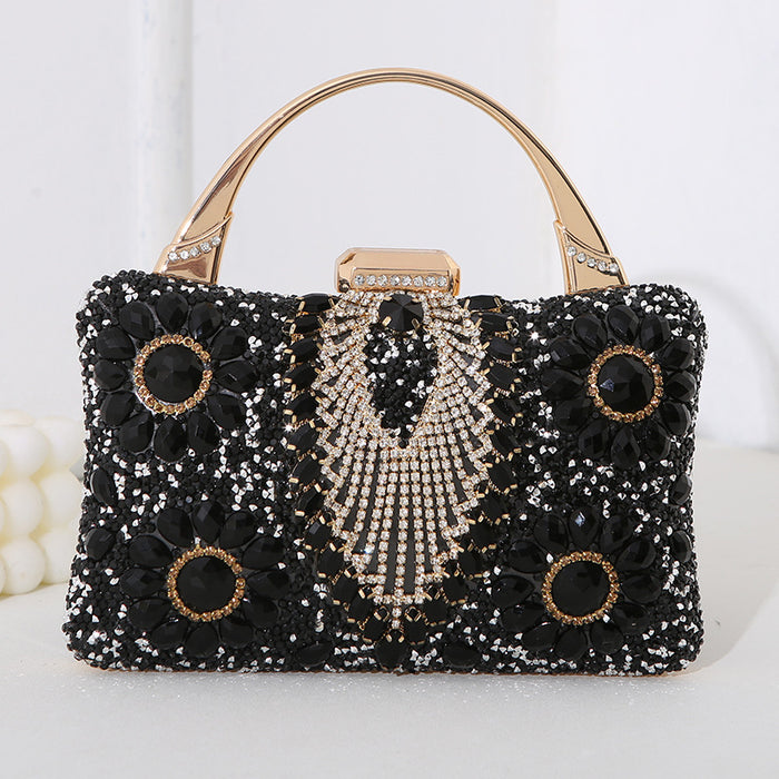 Wholesale Metal Hand-held Dinner Bag for Women with Diamond Inlay JDC-HB-MM002