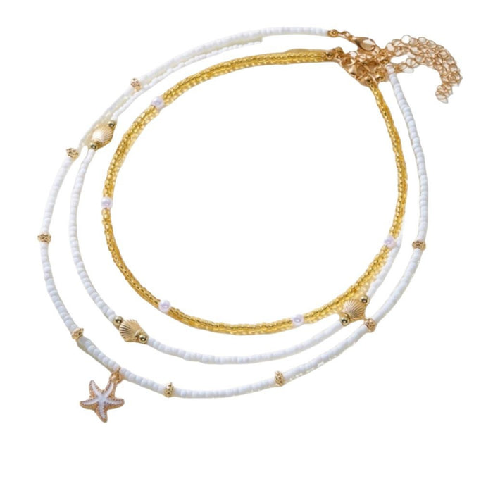 Wholesale Rice bead necklace layered and layered necklace