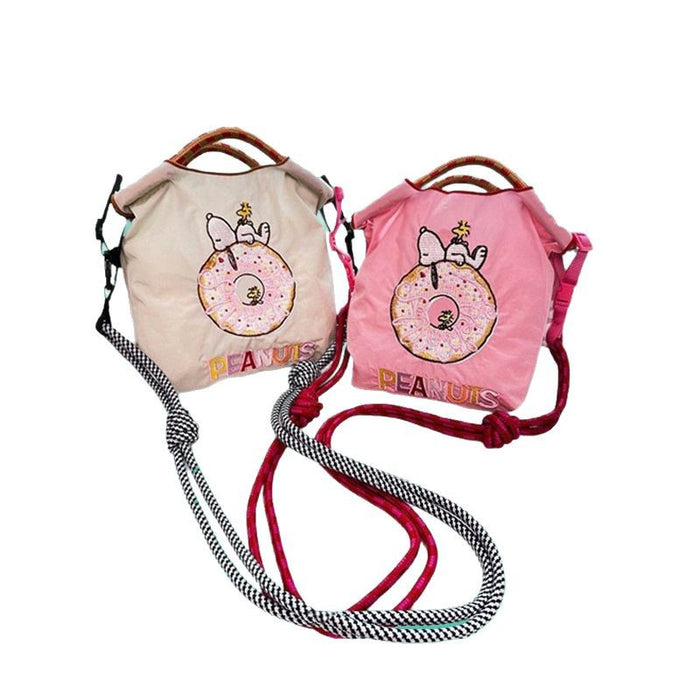 Wholesale Needle Embroidered Donut Mini Bag Mini Shoulder Crossbody Bag Handbag Canvas Bag