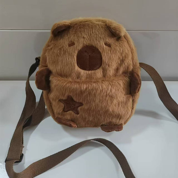 Wholesale Plush Capybara Backpack Cute Crossbody Handbag Female Cartoon Student Small Backpack