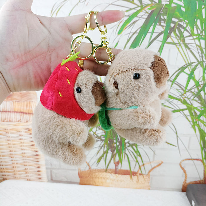 Wholesale Doll Keychain Pendant Doll Plush Toy Capybara Couple Bag Hanging Doll