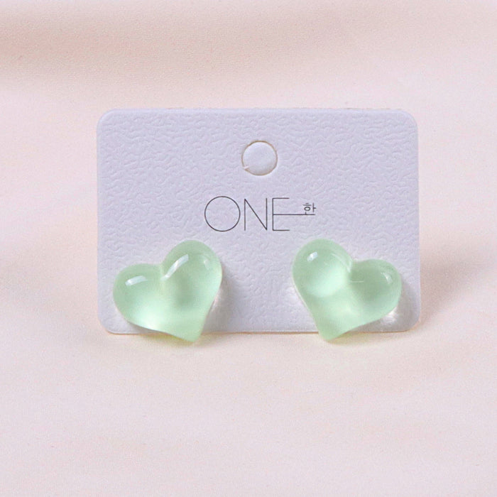 Wholesale Cute peach heart chubby and colorful earrings, simple and versatile, niche design, high-end wholesale