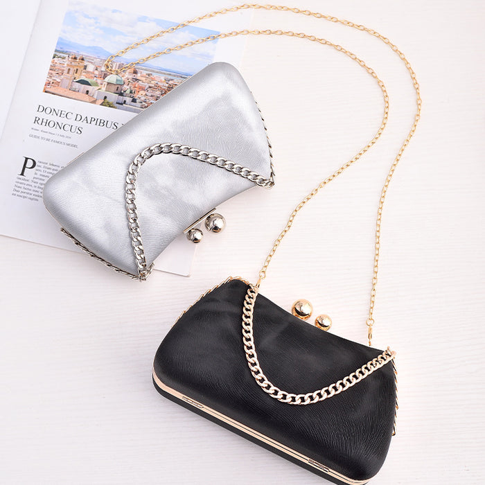 Wholesale Specialty PU Dinner Bag European and American Fashion Party Bag, High-end Feel Large Chain Bag JDC-SD-YX002