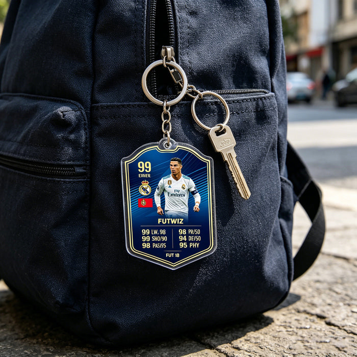 Wholesale 2pcs World Cup Shield Shape Football Star Acrylic Keychain