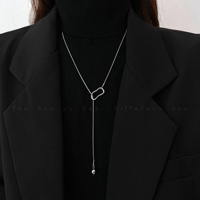 Wholesale Sweater chain, trendy necklace, light luxury, niche, high-end, long style, paired with base shirt accessories