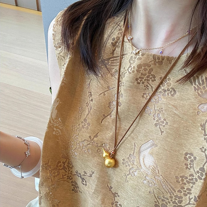 Wholesale Copper plated pendant necklace, light luxury, niche, high-end, sweater chain, long, versatile accessory