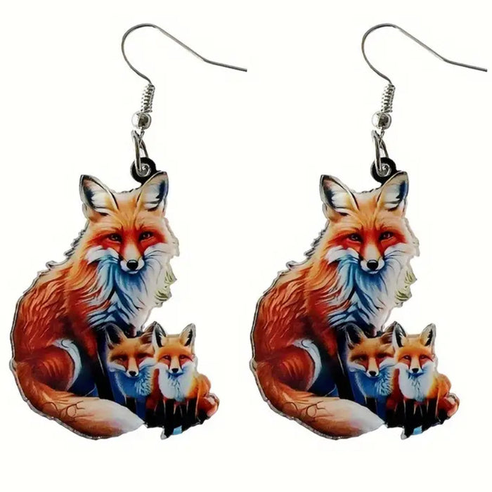 Wholesale Hummingbird Fox Horse Kite Parrot Acrylic Pendant Earrings JDC-ES-Yuhen001