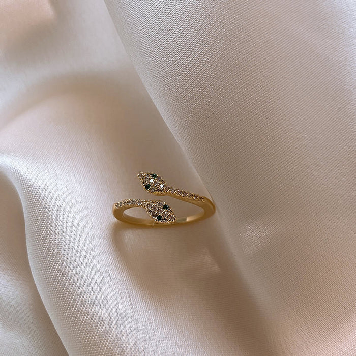 Wholesale Exquisite open ring, light luxury ring, high-end feel, inlaid with diamonds