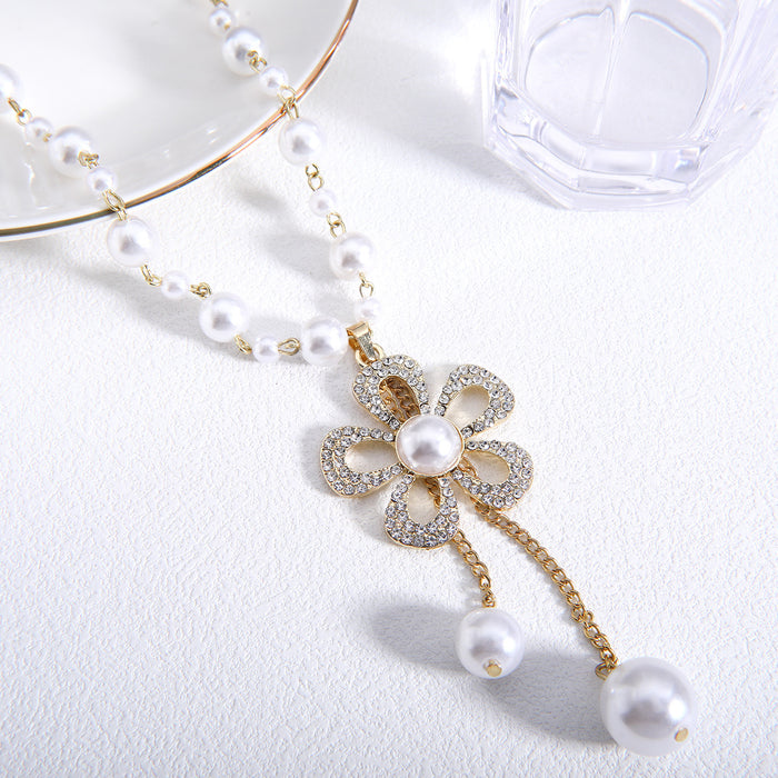 Wholesale Pearl  sweater chain pearl necklace for women