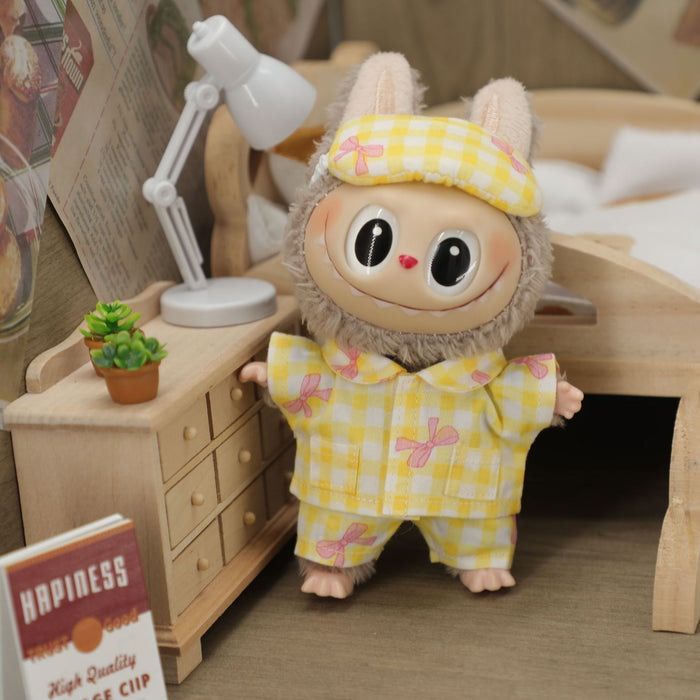 Wholesale Pajamas Set Pendant Doll Cute Plaid Eye Mask Baby Clothes  Replaceable Clothes