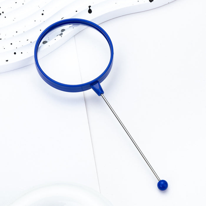 Wholesale DIY beaded magnifying glass student children' s scientific observation handheld portable plastic high-definition magnifying glass