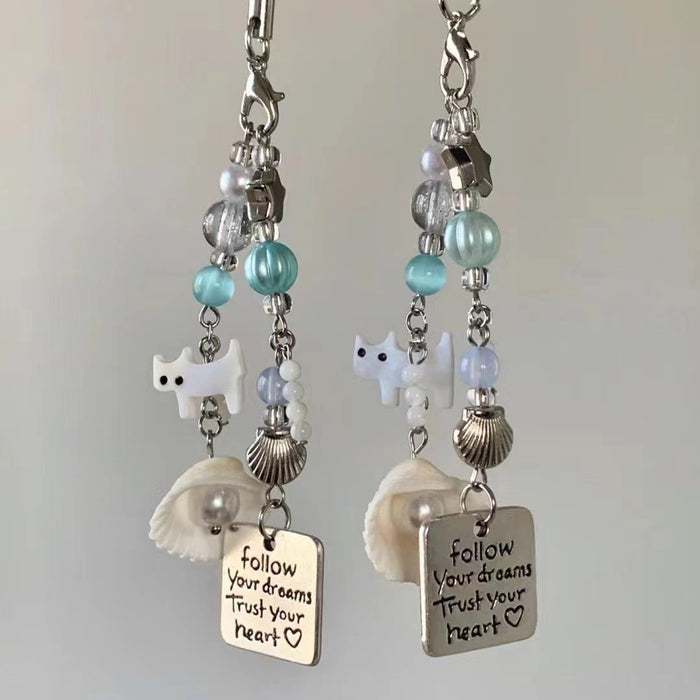 Wholesale original design new style small fresh cat shell key chain camera chain gift