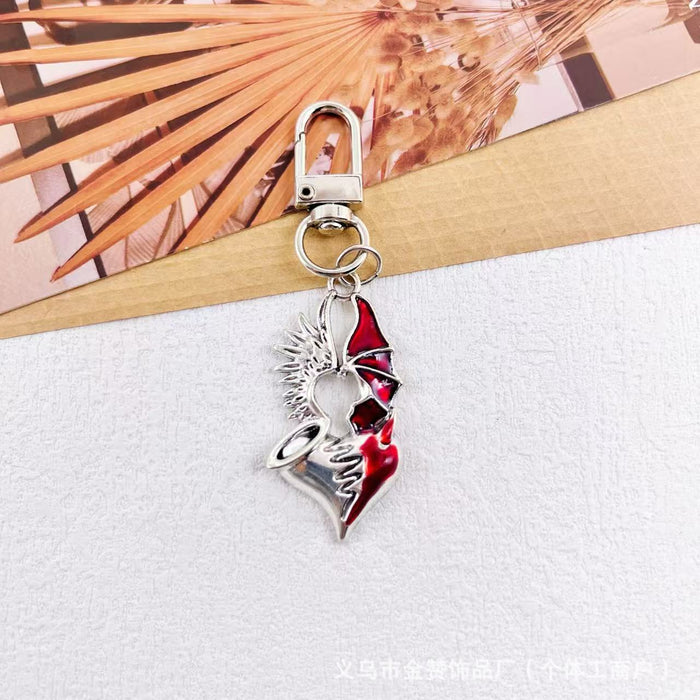 Wholesale Gothic style dark keychain pendant metal heart hot girl style palm bag cross pendant