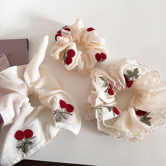 Wholesale New Embroidered Lace Square Scarf Hair Hoop Head Rope Ball Head Hair Accessories