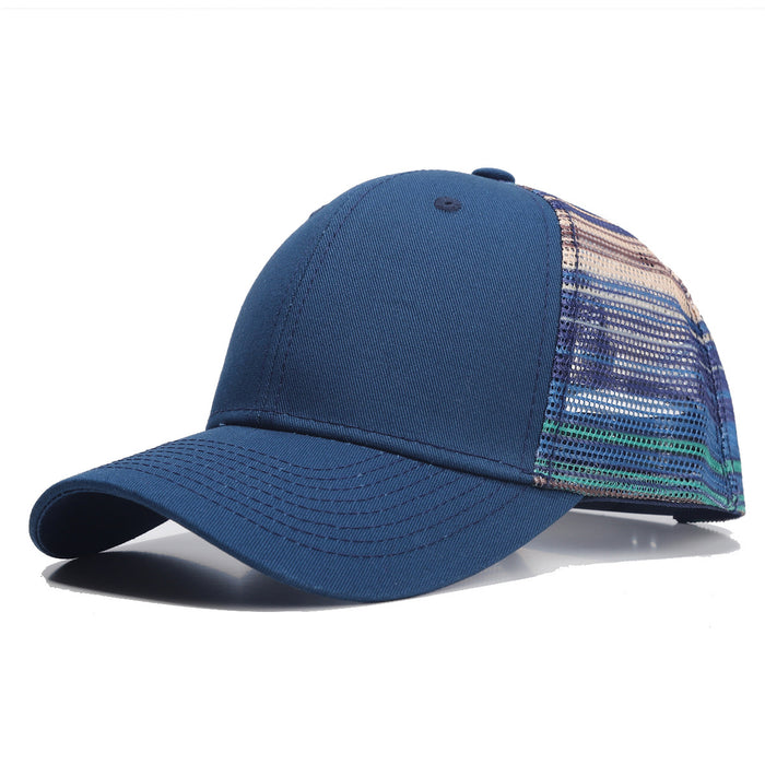 Wholesale Gradient color baseball cap, outdoor hiking with hard lining, non deformable light plate mesh cap