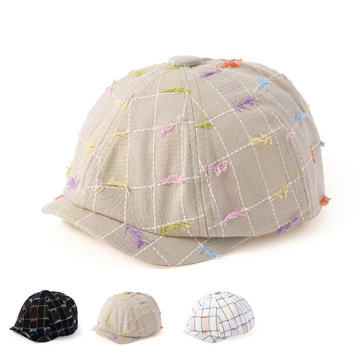 Wholesale Newspaper hat tassel octagonal hat internet famous retro beret sun protection and shading duckbill hat