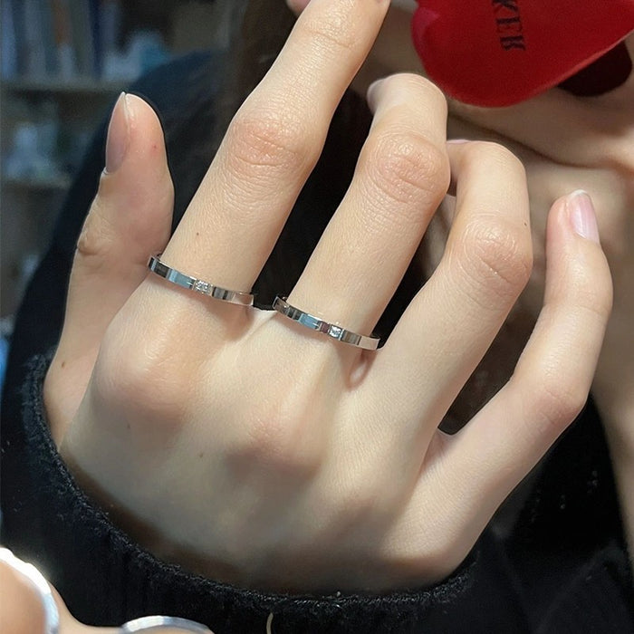 Wholesale Romantic Sparkling Diamond silver Combination Ring