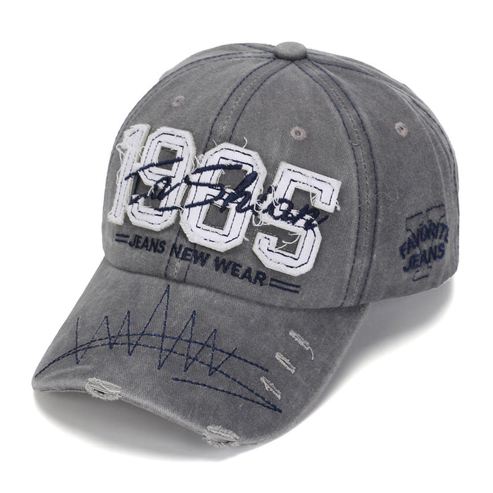 Wholesale 1985 3D Embroidered Baseball Cap Cotton Washed Curved Brim Sun Hat for Summer