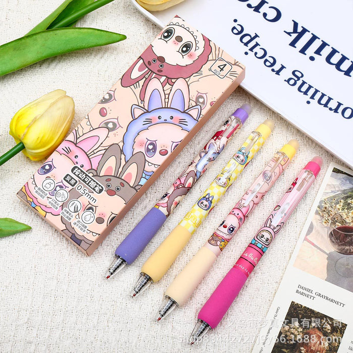 Wholesale 4pcs/ box  Cute soft sponge erasable pen  thermal erasable gel pen crystal blue erasable push pen