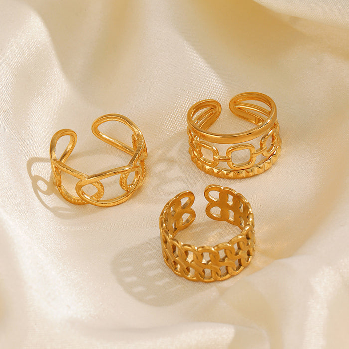 Wholesale ladies Stainless steel Rings Adjustable Gold Plated Rings