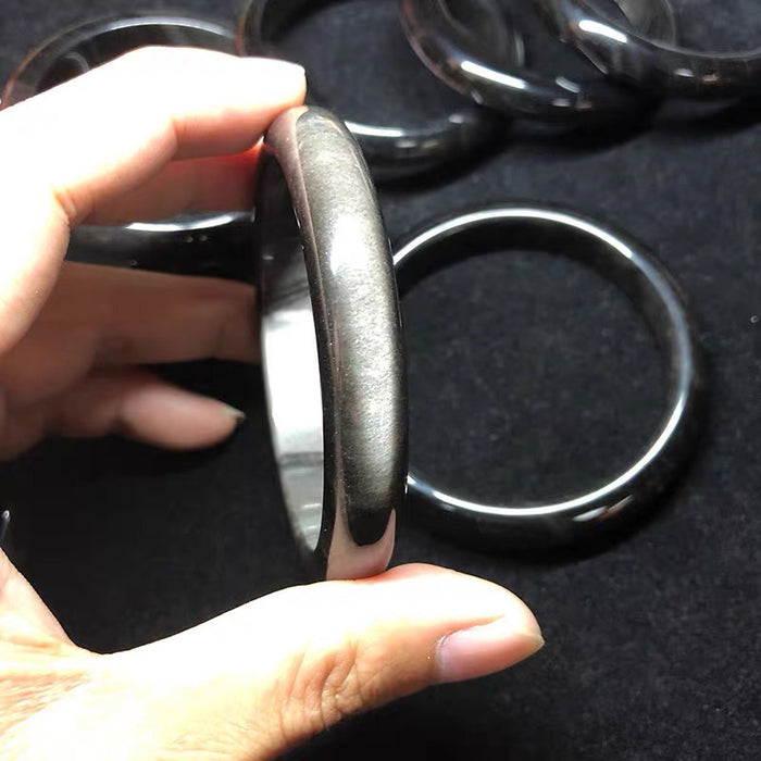 Wholesale Natural silver obsidian bracelet, obsidian raw mineral, gold obsidian bracelet style